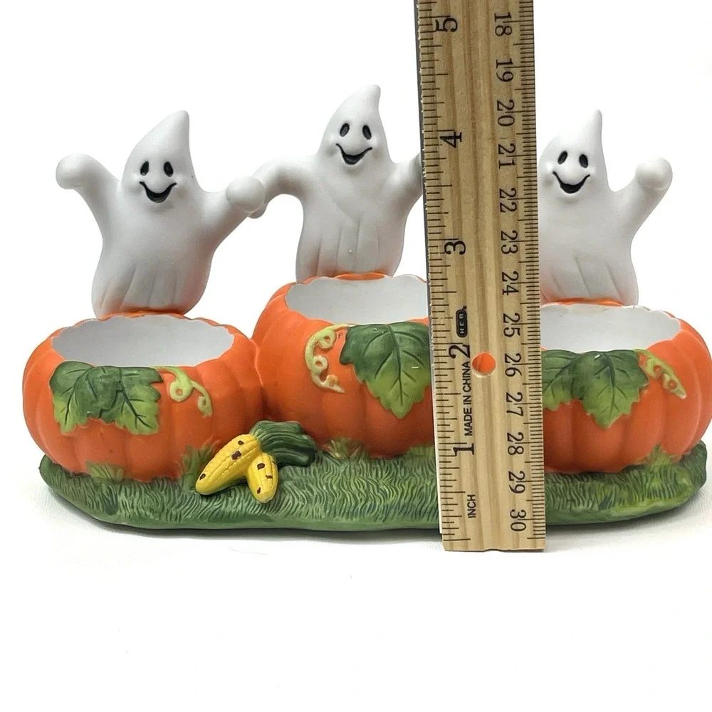 PartyLite‎ Ghost Trio Tealight Holder P7262 Retired Halloween Fall Decor
